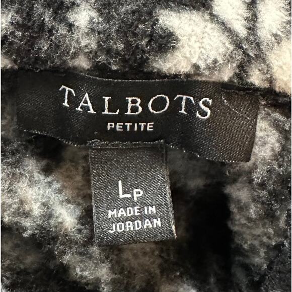 Talbots Winter Fair Isle Half Zip Mockneck Fleece Pullover Black Petite Size LP - Picture 9 of 10